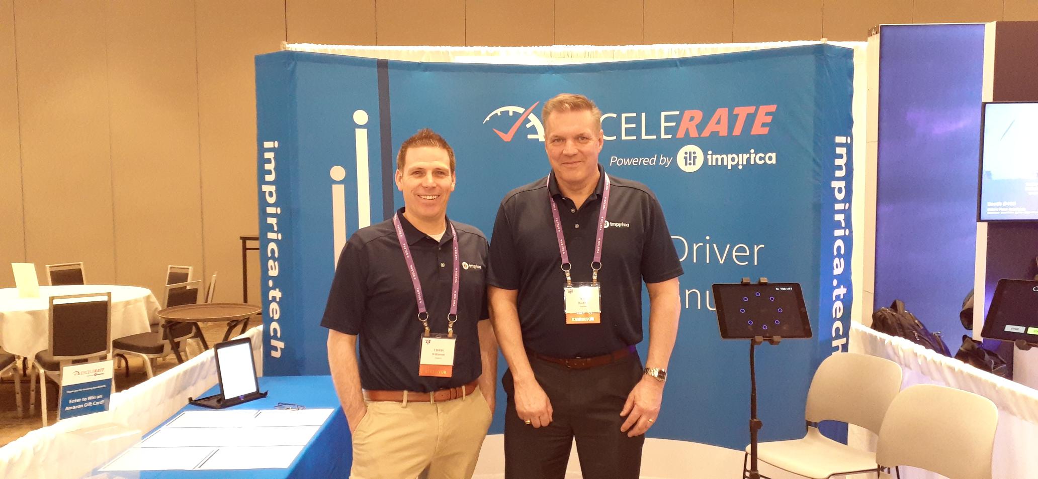 Transportation Safety Leader Tom Boehler Joins Impirica showcasing Excelerate at a conference booth.